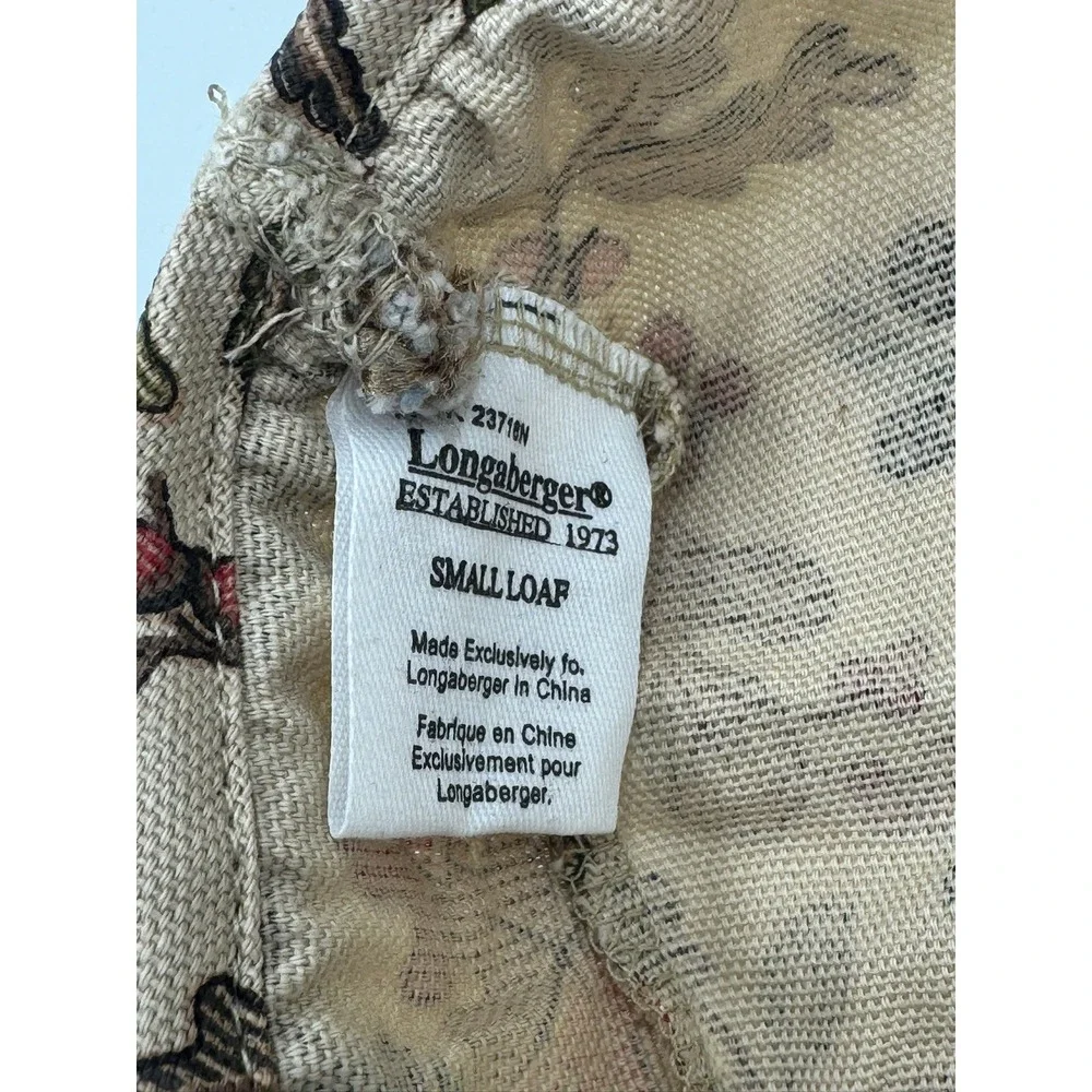 Longaberger Small Loaf Biscuit Basket Autumn Path Corded Fabric DI Liner Only